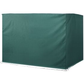 Outsunny 3-Seater Patio Swing Cover, Outdoor Garden Furniture Protection Hammock Cover Waterproof 85" X 61" X 59", Dark Green