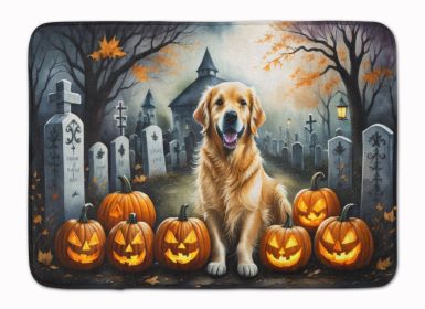 Golden Retriever Spooky Halloween Memory Foam Kitchen Mat Machine Washable Anti-Fatigue Mat Cushion Comfort Bath Mat or Kitchen Rug