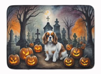 Cavalier Spaniel Spooky Halloween Memory Foam Kitchen Mat Machine Washable Anti-Fatigue Mat Cushion Comfort Bath Mat or Kitchen Rug