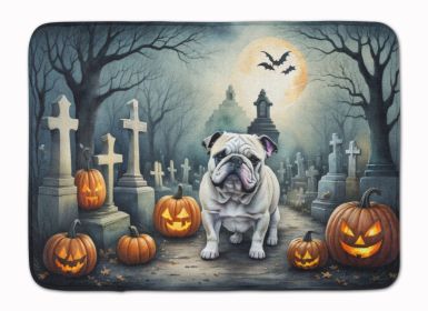 English Bulldog Spooky Halloween Memory Foam Kitchen Mat Machine Washable Anti-Fatigue Mat Cushion Comfort Bath Mat or Kitchen Rug