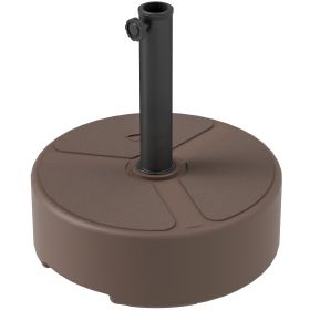 Round Patio Umbrella Base Holder, Heavy Duty Outdoor Umbrella Stand Base, Filled Up To 44lbs With Stand Or 40lbs With Water For Garden, Poolside, (Color: Brown)