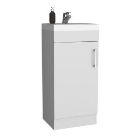 Sevilla Bathroom Vanity, Single Door Cabinet (Color: White)