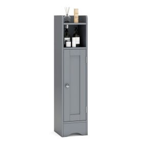 Household Bathroom Cabinet Corner with Door (Color: Gray, Type: Storage Cabinet)