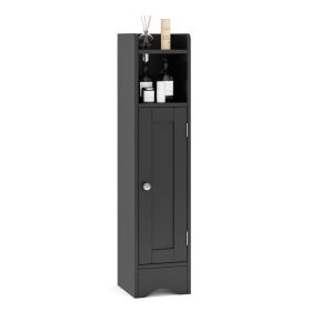 Household Bathroom Cabinet Corner with Door (Color: Black, Type: Storage Cabinet)